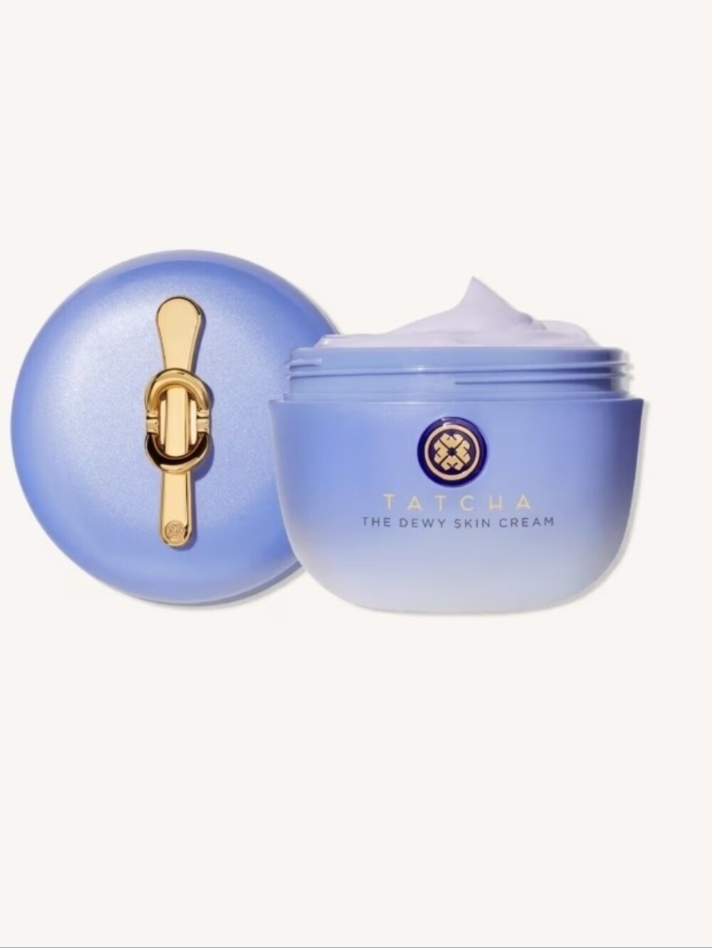 Tatcha Dewy Skin Cream - Lavender Jar with Gold Heart Accent